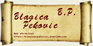 Blagica Peković vizit kartica
